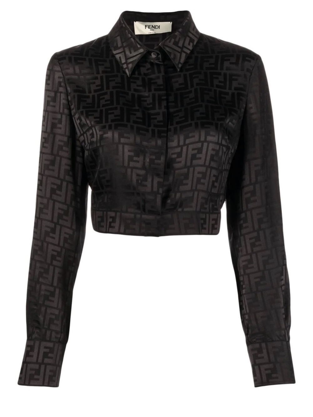 FENDI FF Pattern Silk Shirt | Black